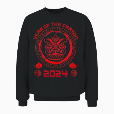 2024 Year of Dragon Chinese New Year Party Unisex Sweatshirt - Black