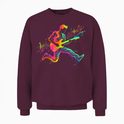 Guitar Player Guitarist for Man Child and Boy Unisex Sweatshirt - Maroon