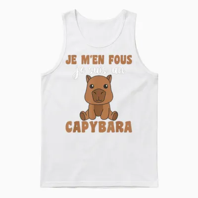 Je M'en Fous Je Suis Un Capybara - Sweet Capybara T-Shirt, Black, S Unisex Tank Top - White