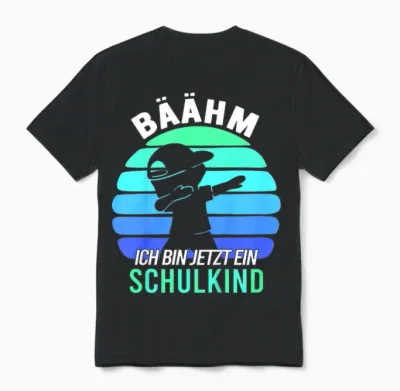 Kinder Bäähm!!! Schulkind 2026 Schuljunge Einschulung Junge Unisex T-Shirt - Black