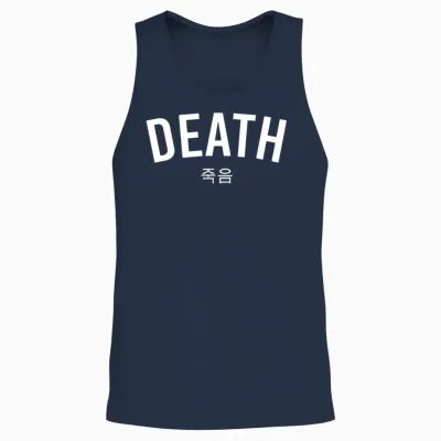 Korean Word Death Unisex Tank Top - Navy