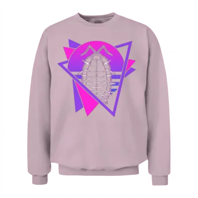 Isopods Retro Vaporwave Isopod Unisex Sweatshirt - Light Pink