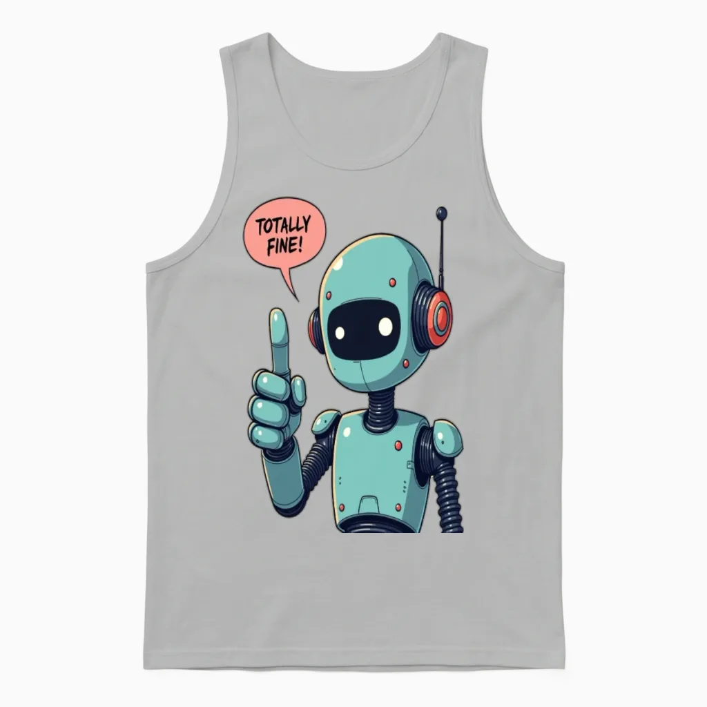Totally Fine! Sarcastic Meme Collection Unisex Tank Top in Ash