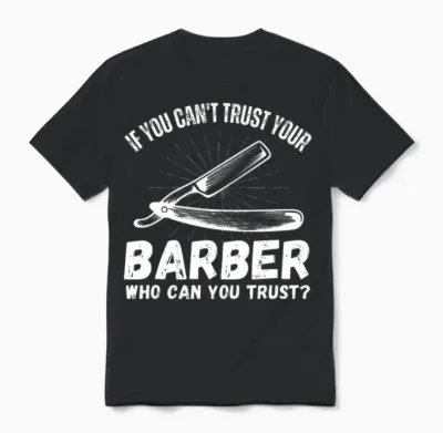 Funny Barber Unisex T-Shirt - Black