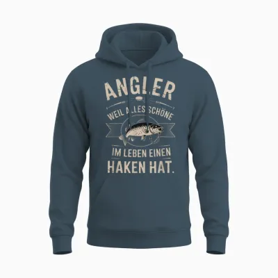 Men's T-Shirt with German Text "alles Schöne Hat Einen Haken [german Language] Unisex Hoodie - Dark Heather
