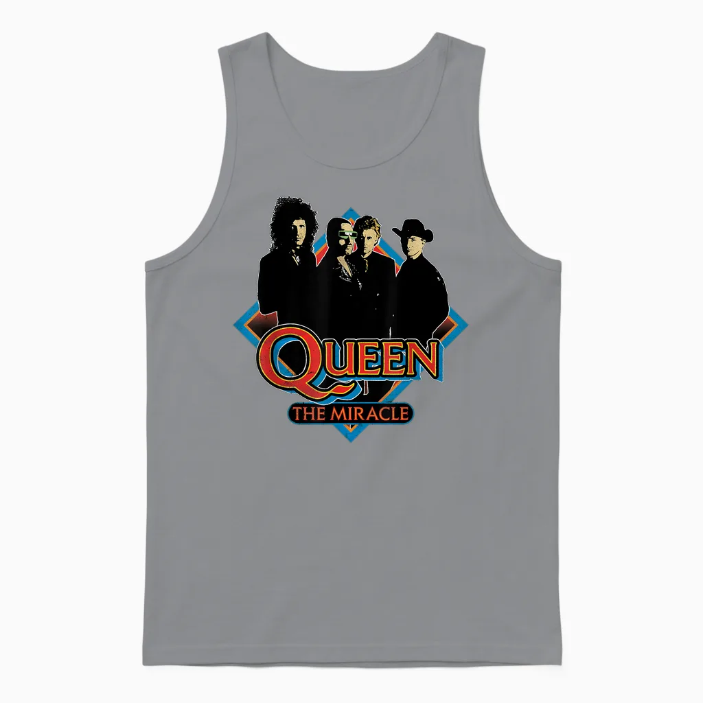 Official Queen the Miracle Diamond Unisex Tank Top in Sport Grey