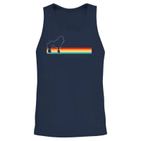 Poodle Retro Unisex Tank Top - Navy – 2