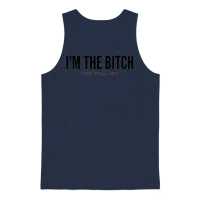 I'm the Bitch That Fell off (black & Red Letters) Unisex Tank Top - Navy – 1