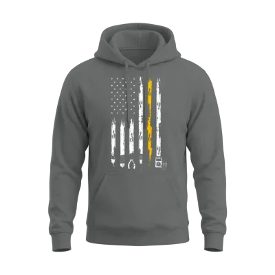 Electrician Us Flag Tools for Electricians Unisex Hoodie - Graphite Heather