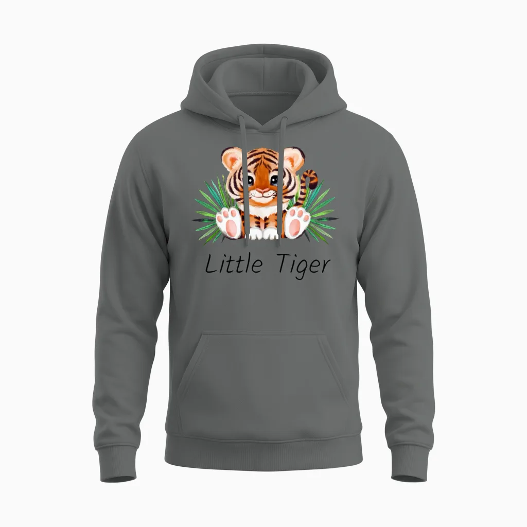 Cute Animal Little Tiger. Unisex Hoodie in Graphite Heather