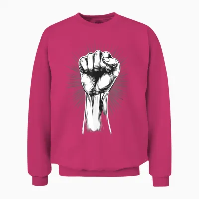 Fist Up Resistance Symbol Unity Unisex Sweatshirt - Heliconia