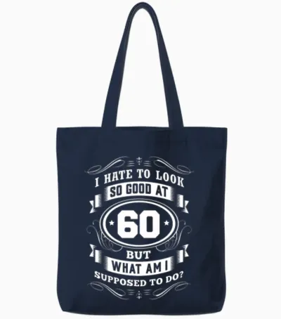 60th Birthday Gift Birthday Vintage Tote Bags - Navy