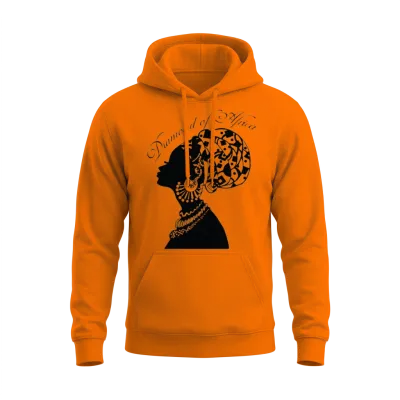 Diamond of Africa Black Power Unisex Hoodie - Safety Orange