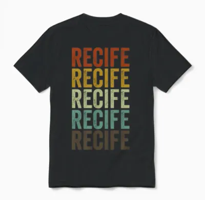 Recife Brazil Retro Vintage Unisex T-Shirt - Black