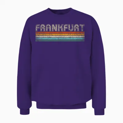 Frankfurt City Retro Design Unisex Sweatshirt - Purple
