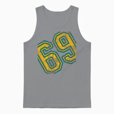Number 69 - Number Sixty Nine Vintage, Retro Unisex Tank Top - Sport Grey