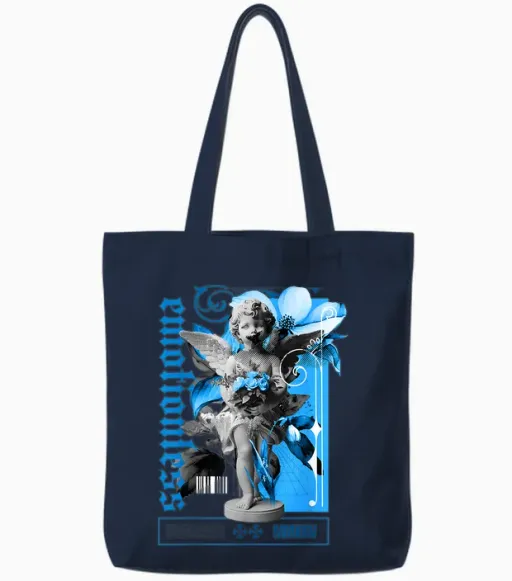 Emotionless Military Blue 4s Matching Tee for Men Women Tote Bags in Navy