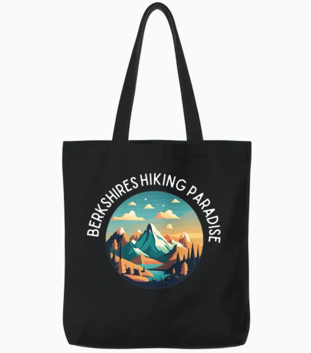 Berkshires Hiking Paradise & Outdoors Tote Bags in Black