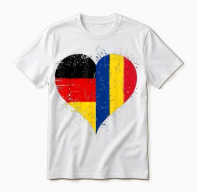 Stolze Deutsch Rumänisch Fans Rumänien Deutschland Flagge Unisex T-Shirt - White