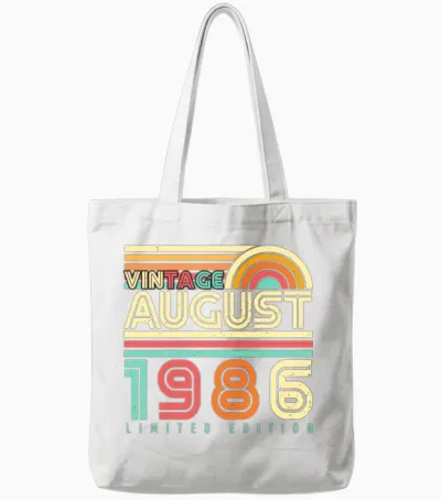 August 1986 Retro Tote Bags - White