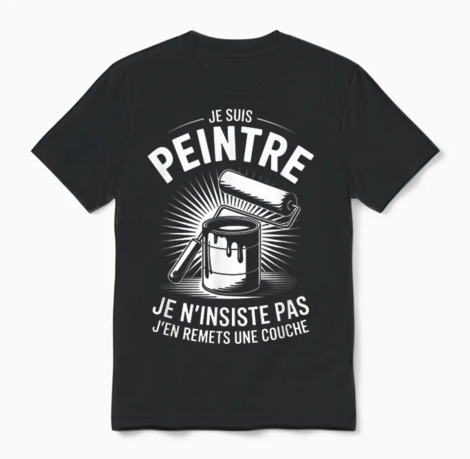 Man Humour Painter | Original Gift Idea for Artisan Unisex T-Shirt in Black