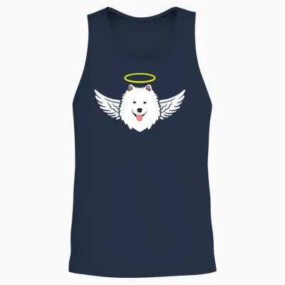 Angel Dog Unisex Tank Top - Navy