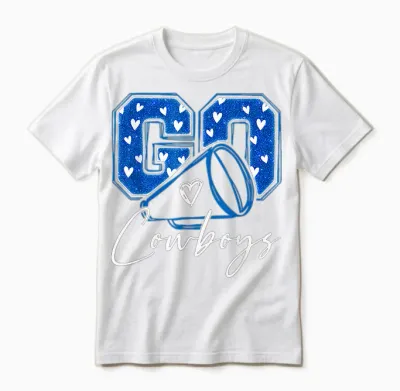 Go Cheer Cowboys Design Gift for Men Women Girls Unisex T-Shirt - White