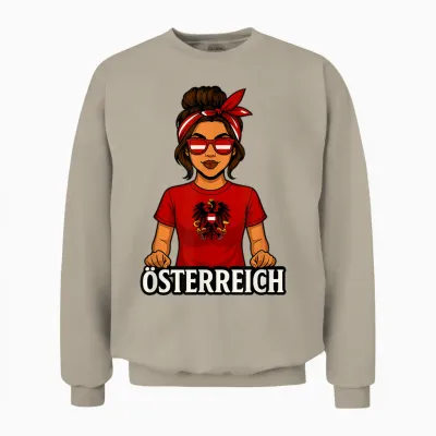 österreich T-Shirt Fan Trikot Austria Herren Damen Geschenke Unisex Sweatshirt - Sand