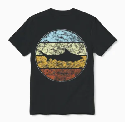 Shark Retro Unisex T-Shirt - Black
