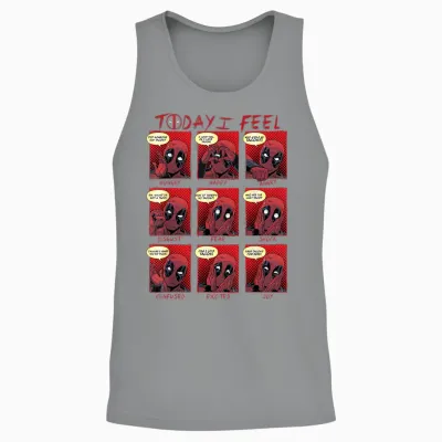 Marvel Deadpool Today I Feel Panels T-Shirt Small Unisex Tank Top - Sport Grey