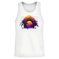 Retro Summer Unisex Tank Top - White – 2