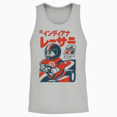 Defunct Japanese Style Indianapolis Racers Hockey Unisex Tank Top - Ash