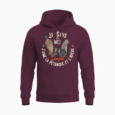 Pastis Pétanque Et Apéro Humoristique Alcool Pour Homme T-Shirt Haut De Gamme Unisex Hoodie - Maroon