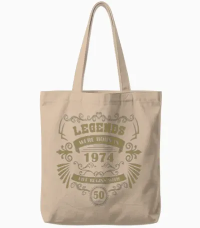 50th Birthday Vintage 1974 Vintage Western Tote Bags - Natural