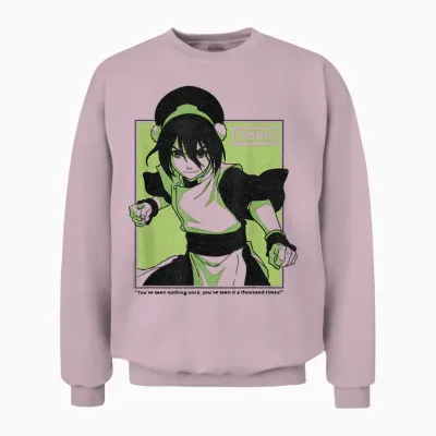 Avatar: the Last Airbender Toph Blind Bandit Nickelodeon Unisex Sweatshirt - Light Pink