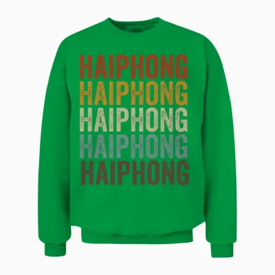Haiphong Vietnam Retro Vintage Unisex Sweatshirt - Irish Green