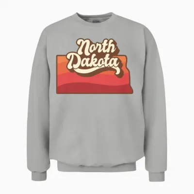North Dakota Retro Unisex Sweatshirt - Ash