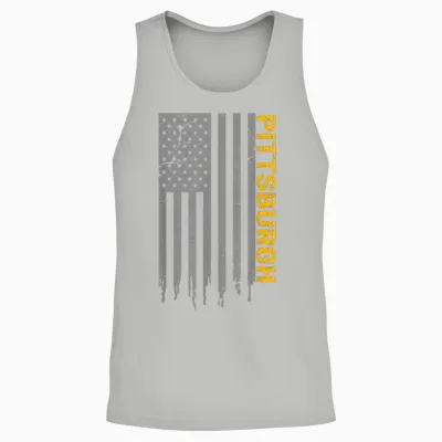 Pittsburgh Usa Flag Patriotic American from Pittsburgh Unisex Tank Top - Ash