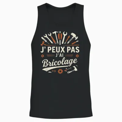 Funny Dad Bricoleur J'peux Pas J'ai Bricolage Garage Funny Unisex Tank Top - Black