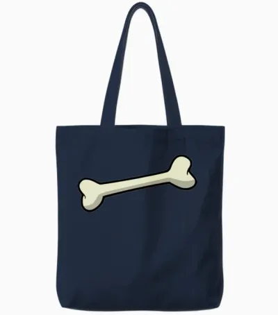 Dog Bone, Black White, Comic, Kids, Dog Lover Tote Bags - Navy