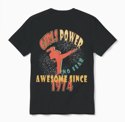 1974 Vinatge Girls Power Birthday Unisex T-Shirt - Black