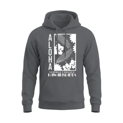 Fresh Hawaiian Style Tshirt Design Hawaii Island Unisex Hoodie - Charcoal