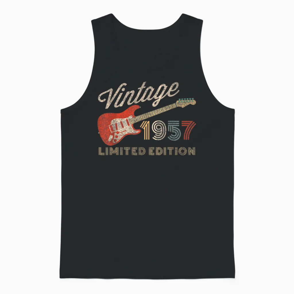Vintage 1957 Limited Edition Gitarre Geburtsjahr Geburtstag Unisex Tank Top in Black