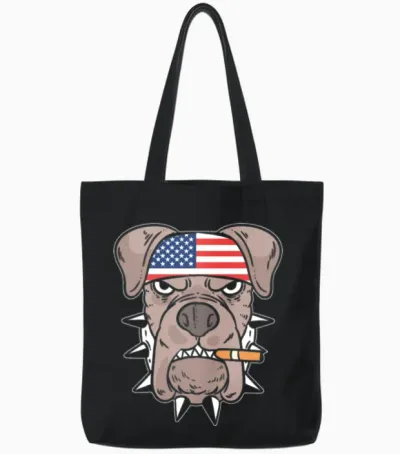 Dog Smoking Dog Walkers Gift Tote Bags - Black