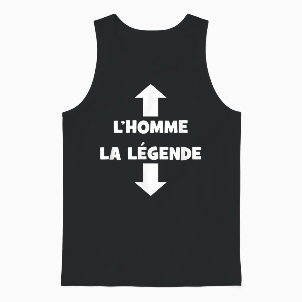 Men's Birthday Gift Original Humour Funny the Legend Unisex Tank Top in Black