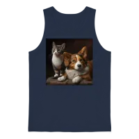 Dog and Cat Lovers Unisex Tank Top - Navy – 1