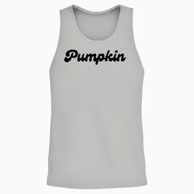 Pumpkin Retro Style Letters Unisex Tank Top - Ash