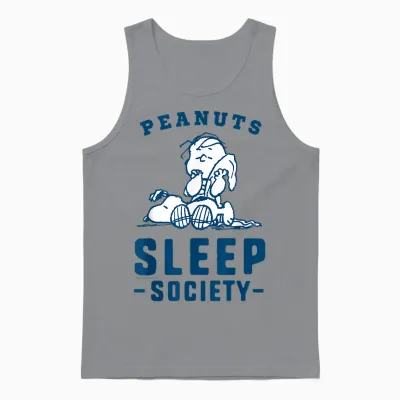 Peanuts Snoopy Linus Sleep Society Nap Time Classic Friends Unisex Tank Top - Sport Grey
