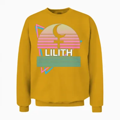 Lilith Dark Moon Retro Unisex Sweatshirt - Gold