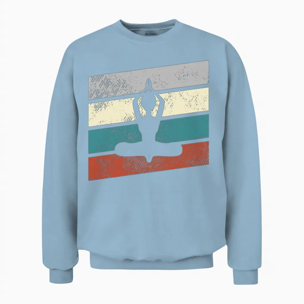 Yoga Retro Unisex Sweatshirt in Light Blue